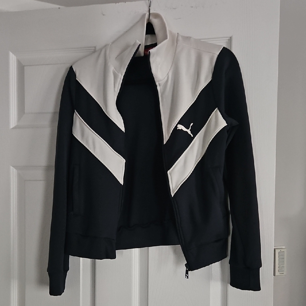 Puma Women's Navy and White Track Jacket